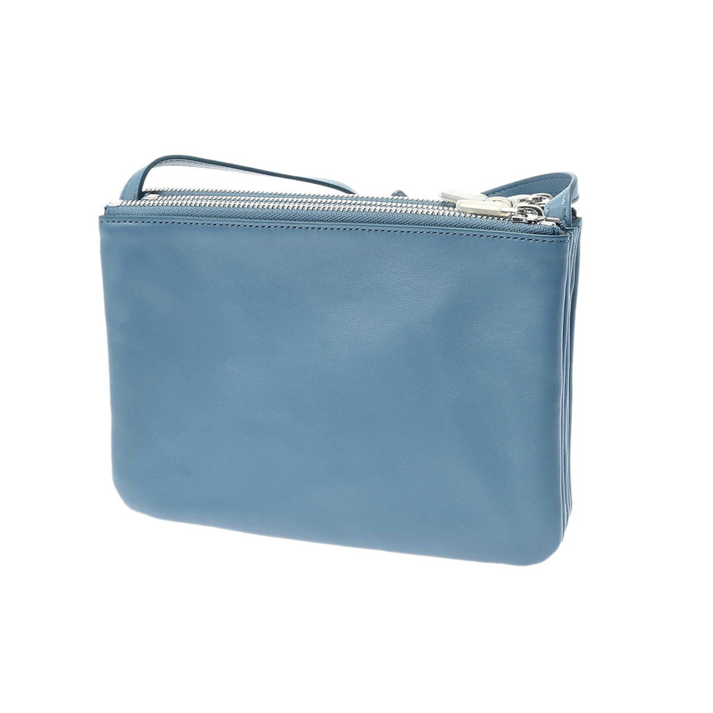 Celine Blue Trio Shoulder Bag Leather Blue